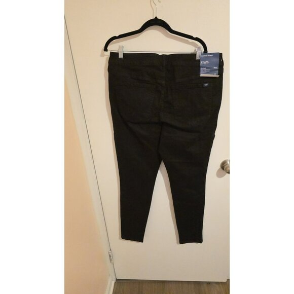 NWT Chaps Jeans Womens 18W 38wx30L Plus size Skinny Jeans Midrise Black NWT - Picture 2 of 12